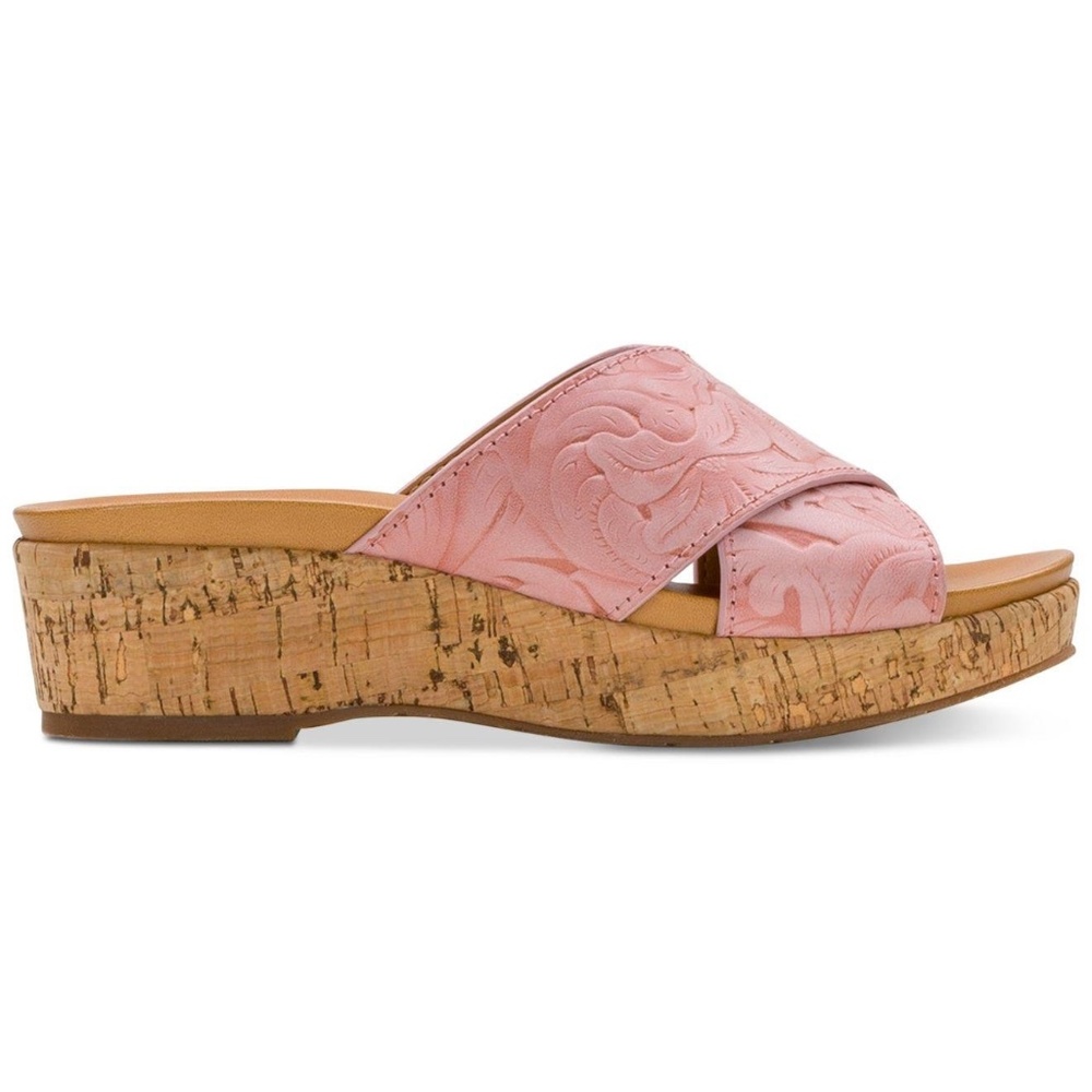 Patricia Nash Luca Leather Cork Wedge Slide